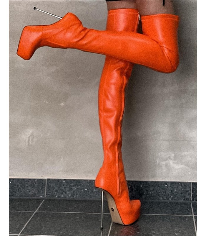 Giaro Overknee Plateau Stiefel BRISA Orange Matt