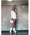 Giaro Delphina Platform Ankle Boots White Matt