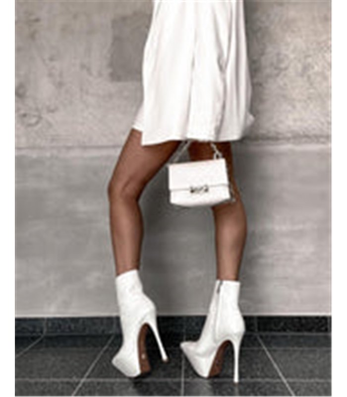 Giaro Delphina Platform Ankle Boots White Matt