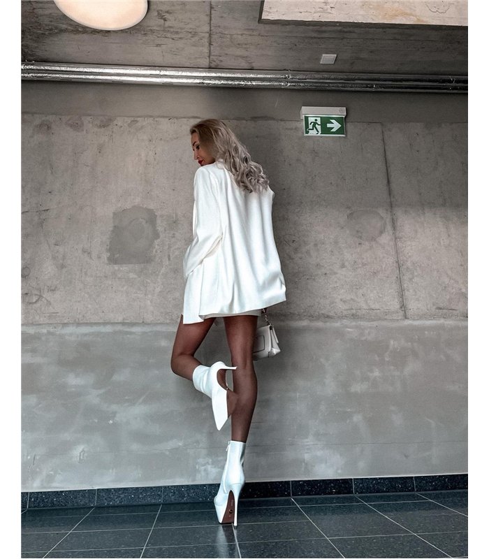 Giaro Delphina Platform Ankle Boots White Matt