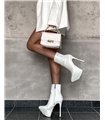 Giaro Delphina Platform Ankle Boots White Matt