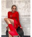 Giaro Plateau Stiefelette Delphina Rot Matt