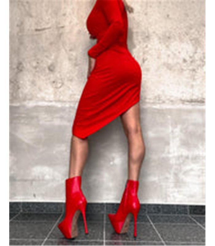 Giaro Delphina Platform Ankle Boots Red Matte