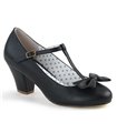 Retro T-Riemchen Pumps WIGGLE-50 - Schwarz