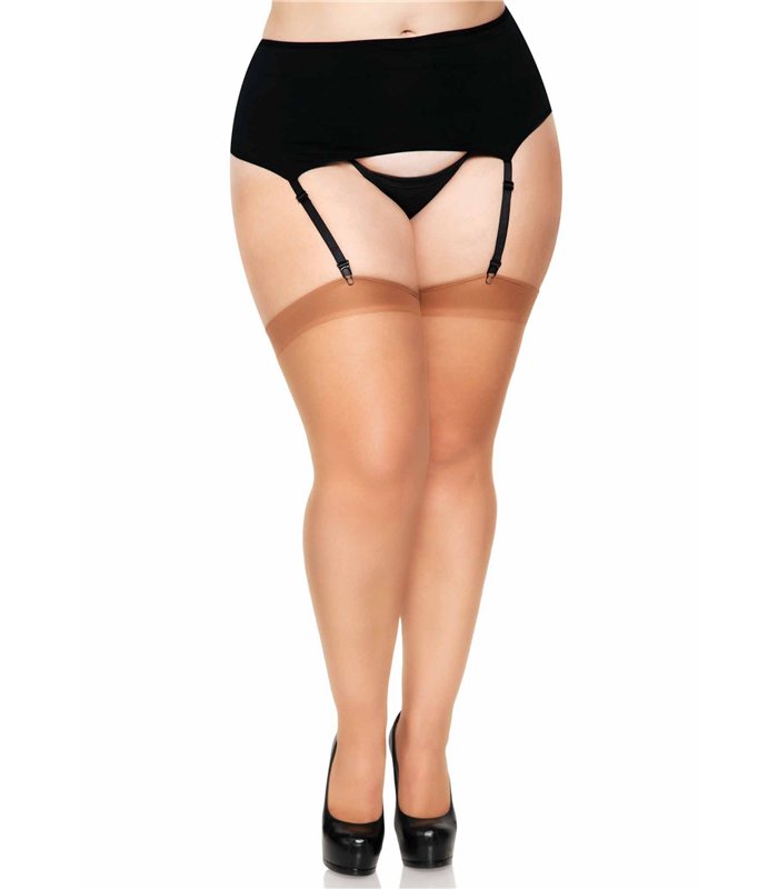 Verführerische durchsichtige Strümpfe mit Rücknaht, 5 Farben Queen Size | Leg Avenue