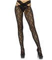 floral crotchless wrap tights