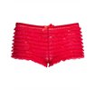 Schwarze Tanga-Shorts mit Rüschchen und Spitze | Leg Avenue
