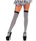 Striped nylon thigh highs