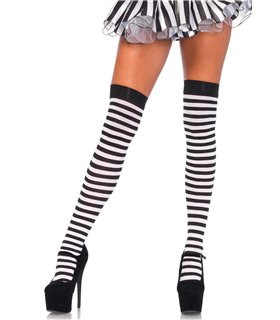 Striped nylon thigh highs Striped nylon thigh highs