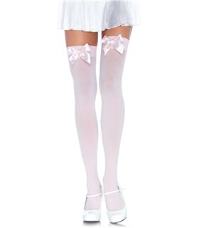 Nylon Thigh Highs With Bow