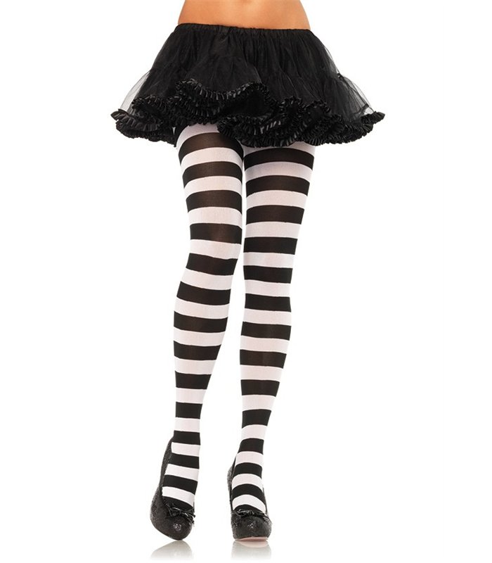 Kniestrümpfe schwarz weiß gestreift | Leg Avenue