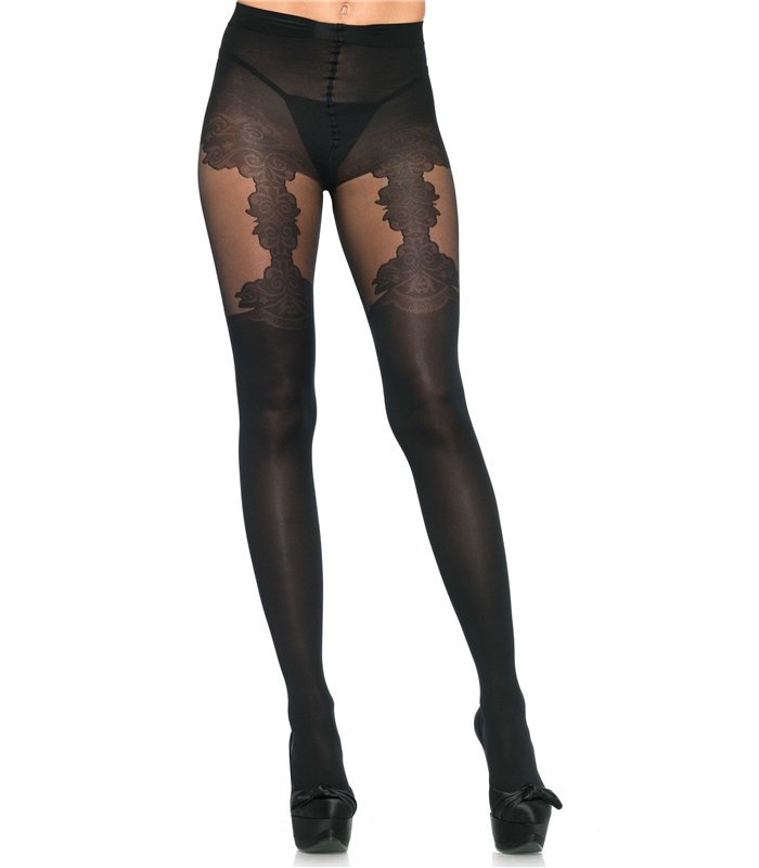 Blickdichte Strumpfhose mit floralen Details | Leg Avenue