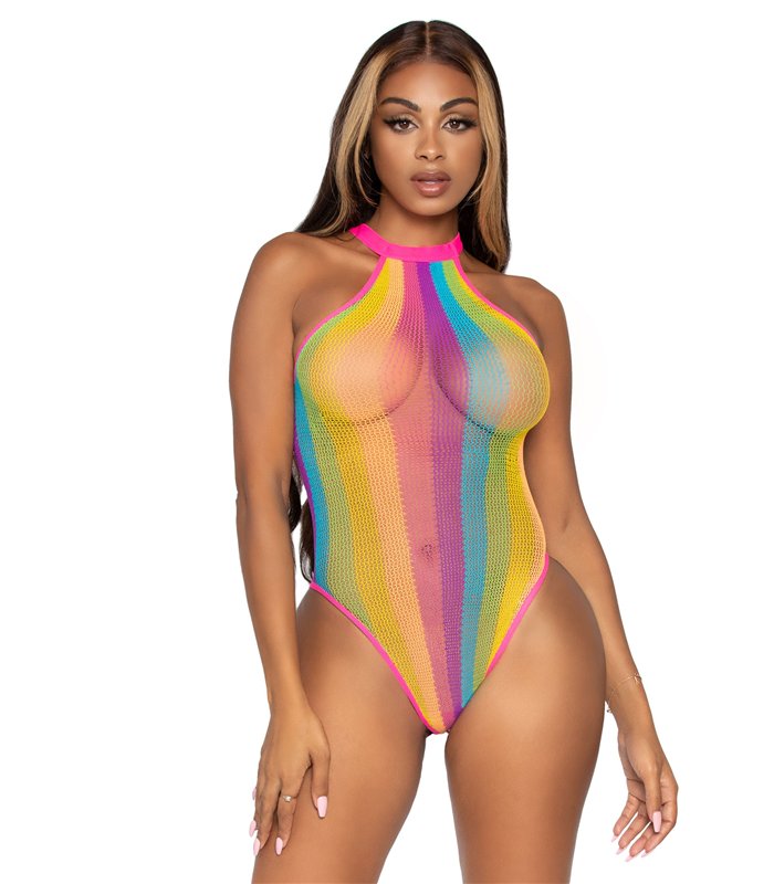 Rainbow halter bodysuit