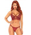 Lace bralette with sheer thong