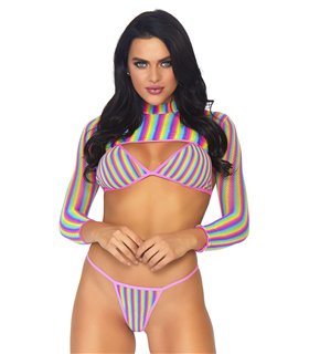 Rainbow top, string & crop top