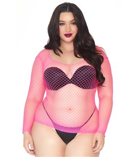 Netzshirt langarm oberkörper schwarz Queen Size | Leg Avenue