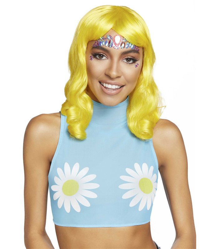 Gänseblümchen-Netz-Crop-Top verspielt | Leg Avenue