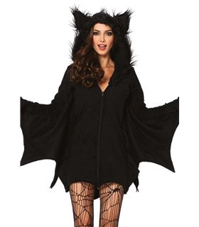 Flauschiges Fledermaus Kostüm mit Kapuze | Leg Avenue