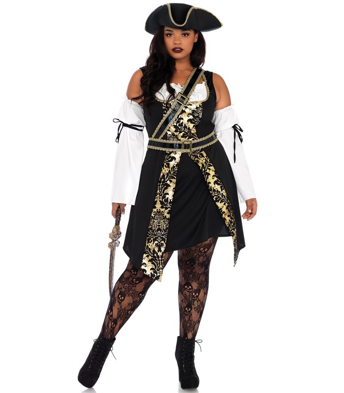 Piraten Kostüm schwarz-gold | Leg Avenue