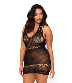 Minikleid mit schönem Musterung Queensize schwarz | Leg Avenue