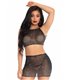 Spandex sheer crop top & skirt