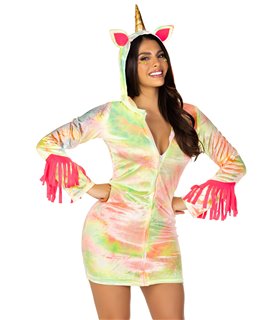 Verzaubertes Samt Einhorn mit Kapuze und süßen Öhrchen + Horn | Leg Avenue