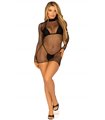 Hochgeschlossenes Mininetzkleid langärmlig | Leg Avenue