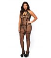 Fischernetz und freien Rücken offener Schritt Queensize schwarz | Leg Avenue