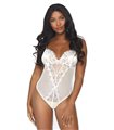 Lace and sheer mesh teddy