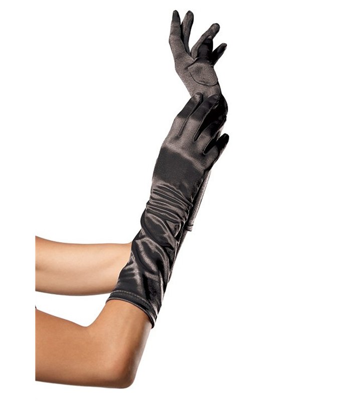Elbow Length Satin Gloves