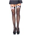 Fishnet Strümpfe mit schwarzen Schleifchen | Leg Avenue