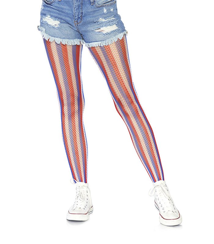 Rot Weiß Blau gestreifte Strumpfhose Amerika | Leg Avenue