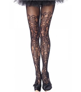 Floral Net Pantyhose +