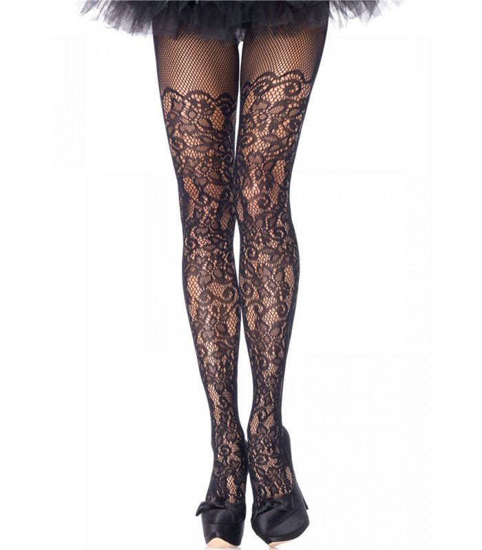 Floral Net Pantyhose +