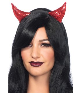 Teufelshörner aus Pailletten rot | Leg Avenue