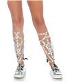 Iridescent studded shin guards
