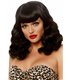Retro bang curly bob wig