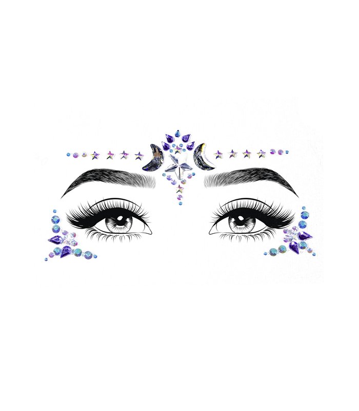 Mystic gesichts juwelen sticker mehrfarbig | Leg Avenue