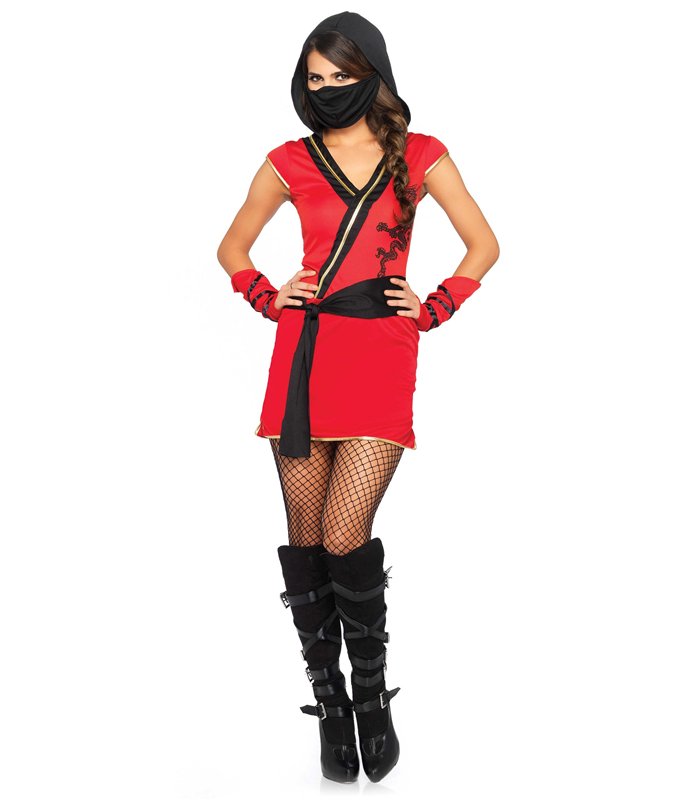 Kostüm Mystischer Ninja Gold/Schwarz/Rot | Leg Avenue