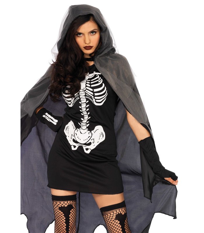 Sexy Skelett Kostüm schwarz | Leg Avenue