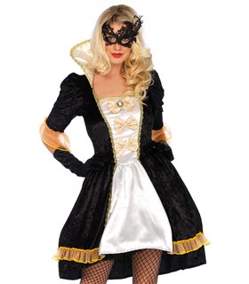 Masken Ball Kostüm schwarz weiss gold | Leg Avenue