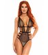Net cut out g-string teddy