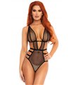 Net cut out g-string teddy