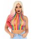 Regenbogen-Netz-Crop-Top mit hohem Kragen | Leg Avenue