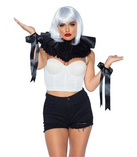 Deluxe ruffle neck and cuffs