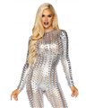 Laser cut metallic catsuit