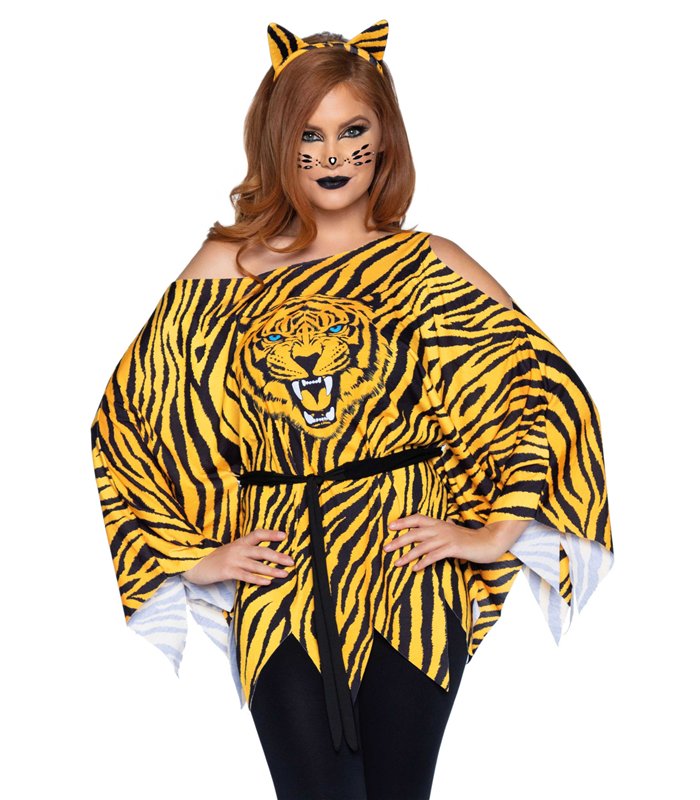 Tiger Poncho and ear headband