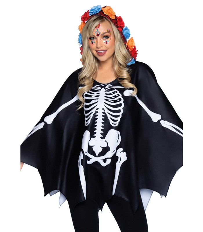 Tag der Toten Poncho für besondere Anlässe | Leg Avenue
