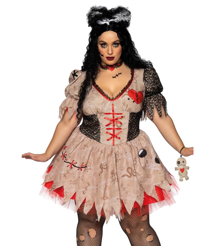Tödliche Voodoo-Puppen-Kostüm für gruselige Nächte Queen Size | Leg Avenue