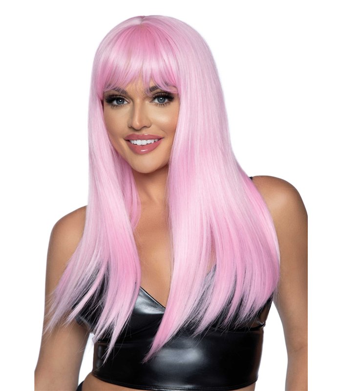Lange glatte Perücke rosa | Leg Avenue